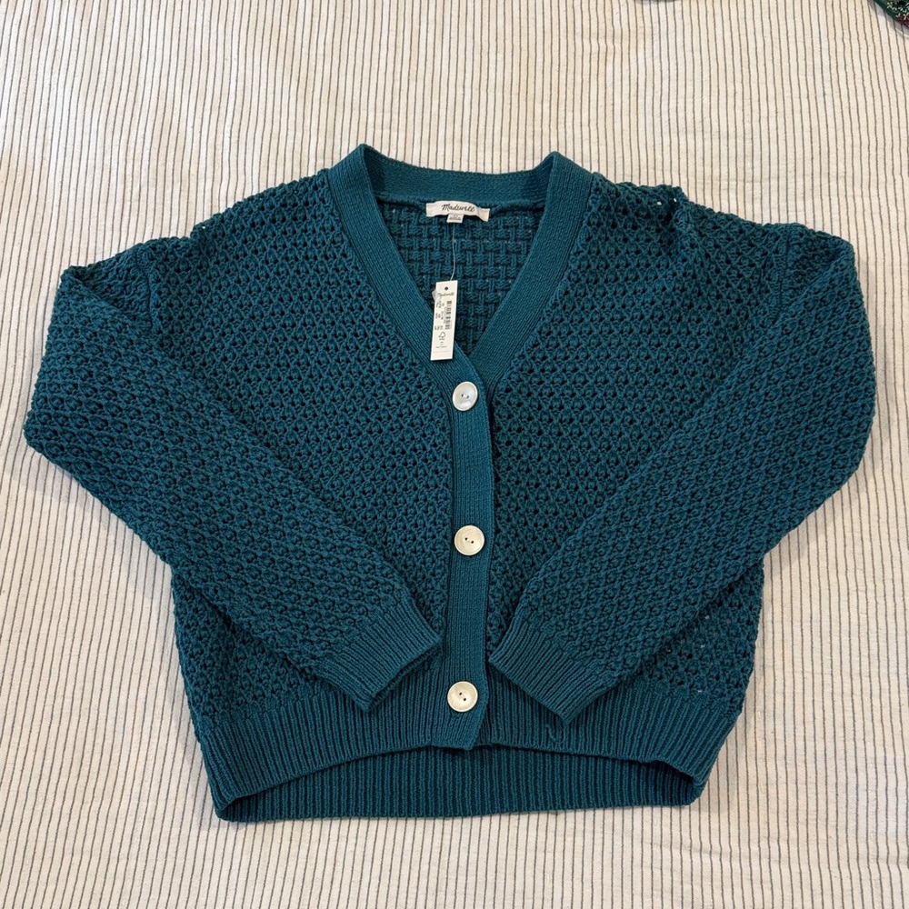 Teal Button-Up Madewell Women Sweater